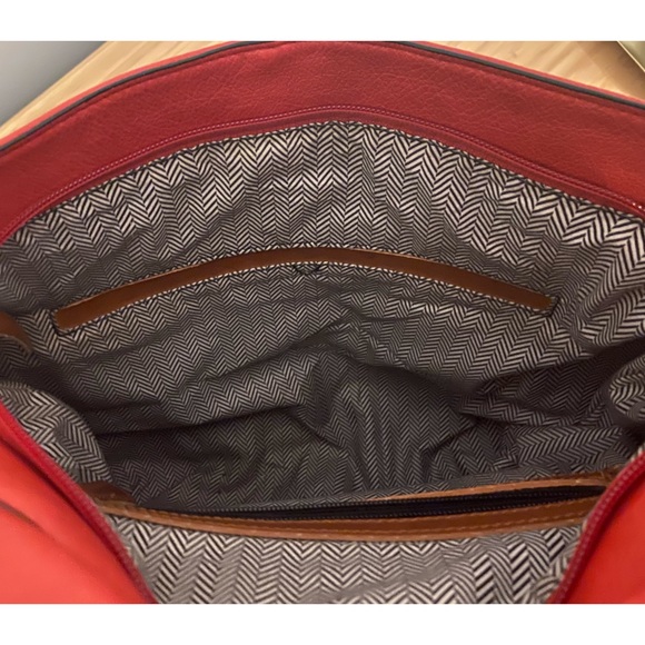 5 for $8-Red Perforated Satchel Purse - Picture 5 of 8